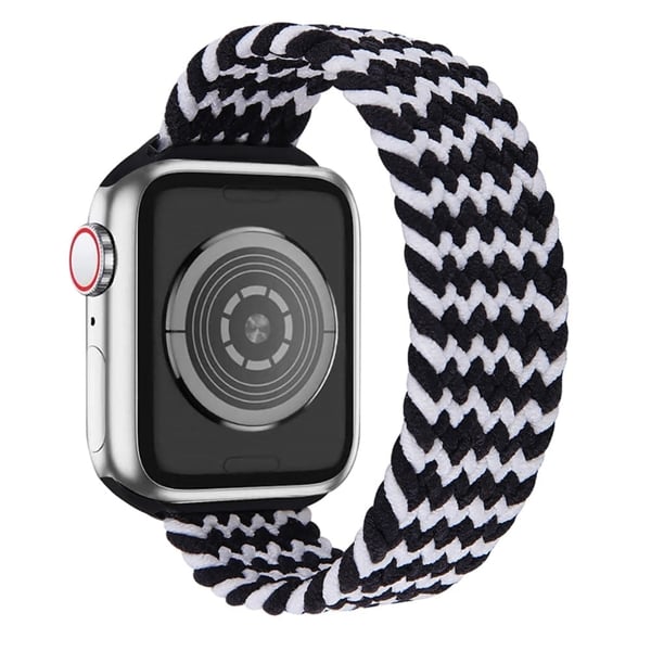 Apple Watch (41 mm) elastisk klokkerem - Svart / Hvit / Størrelse: M