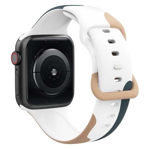 Apple Watch (41 mm) morandi klokkerem i silikon - Morandi Blå / Brun / Hvit
