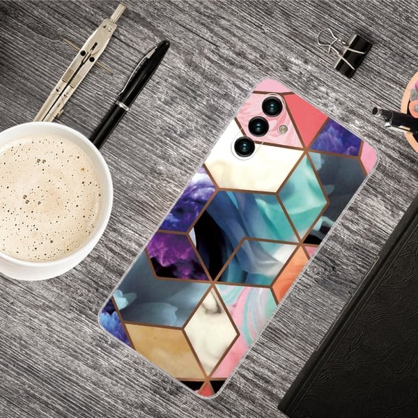 Marble Samsung Galaxy A13 5G Etui - Fargerik Terning Tile