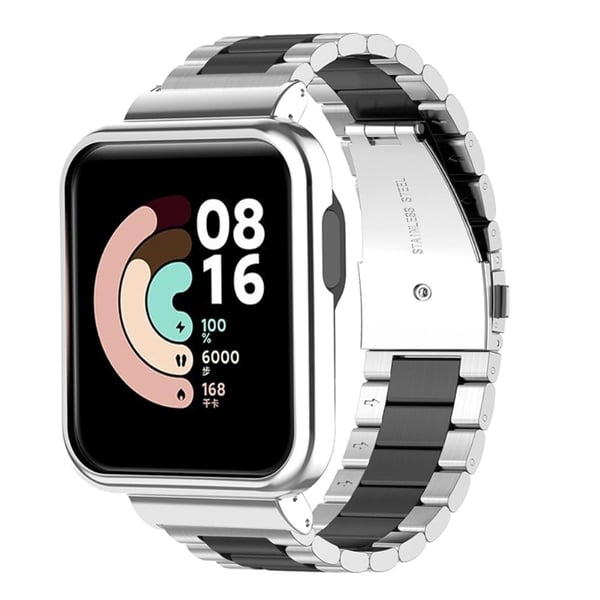 Xiaomi Mi Watch Lite / Redmi Watch 304 klokkerem i rustfritt stål - Sølv / Svart / Sølv