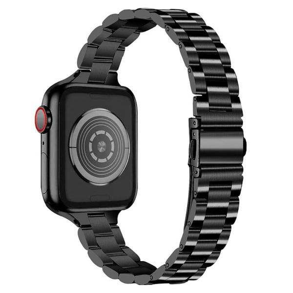 Trippel perleklokkerem i rustfritt stål til Apple Watch (45 mm) - Svart