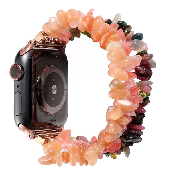 Apple Watch (41 mm) klokkerem i natursteinstil - Rosa / Flerfarget