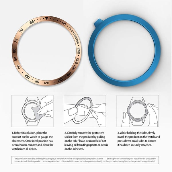 Samsung Galaxy Watch 4 (40 mm) dekorativ ramme i rustfritt stål - Rose Gull / Svart