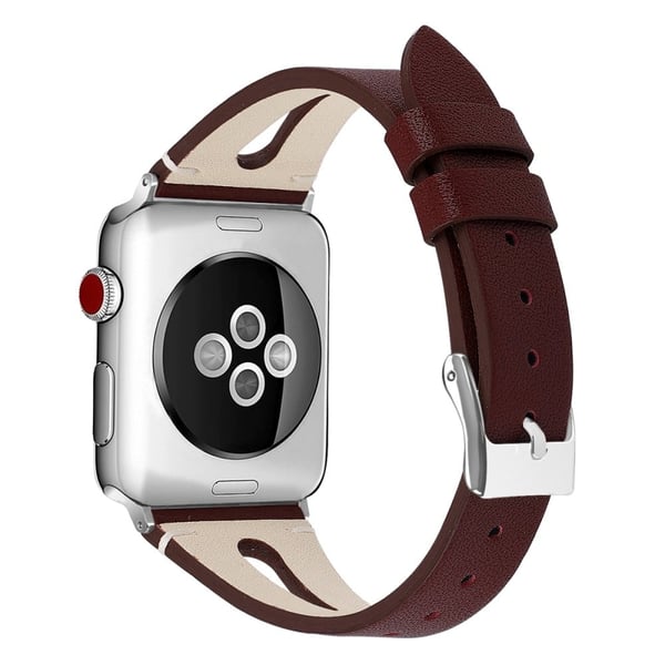 Apple Watch (41mm) Top Layer Okseskinn Ekte Lær Klokkereimer - Vinrød