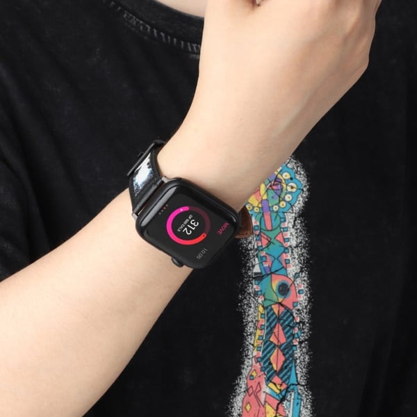 Apple Watch (41 mm) urrem i ekte skinn med blekkmaling - Blå
