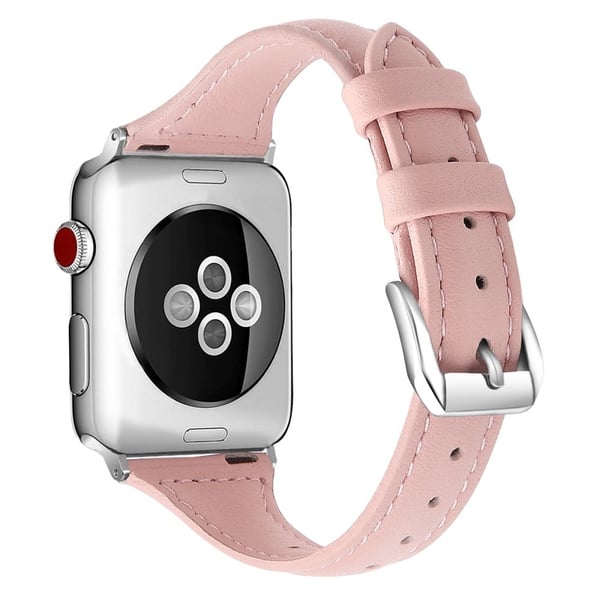 Apple Watch (41mm) B6 urrem i ægte læder - Lyserød Rose / Størrelse: L Apple Watch (41mm) B6 urrem i ægte læder - Lyserød Rose / Størrelse: L