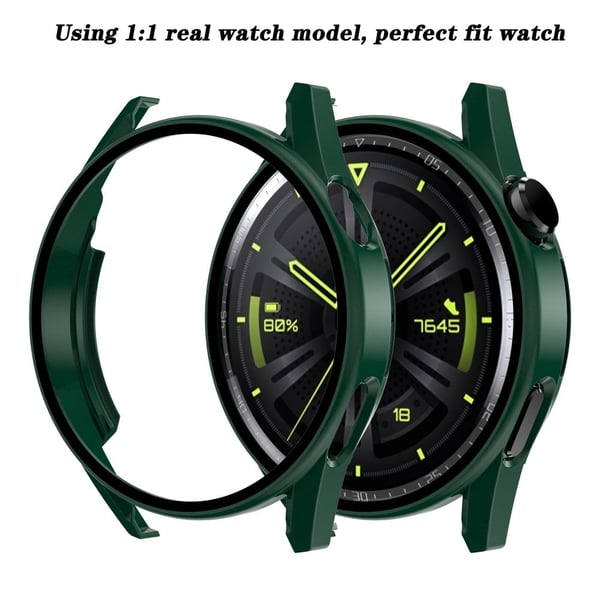 Huawei Watch GT 3 (46 mm) galvaniseringsramme med herdet glass - Mørkegrønn