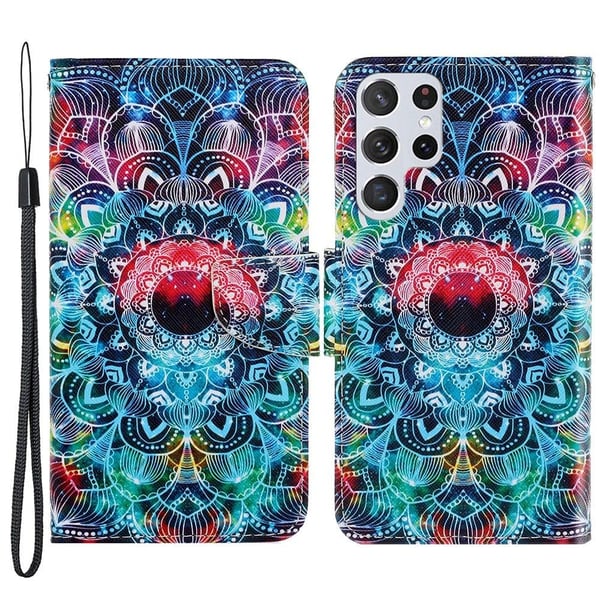 Wonderland Samsung Galaxy S22 Ultra Flippetui - Mandala Blomst