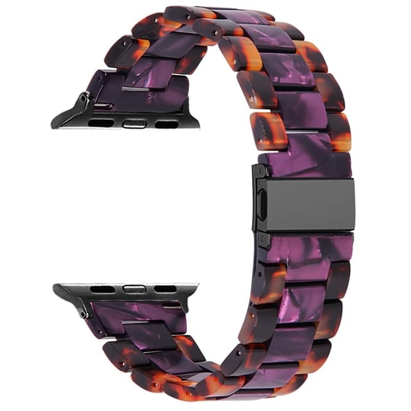 Fargespleiset harpiksarmbånd til Apple Watch (45 mm) - Hawksbill / Lilla