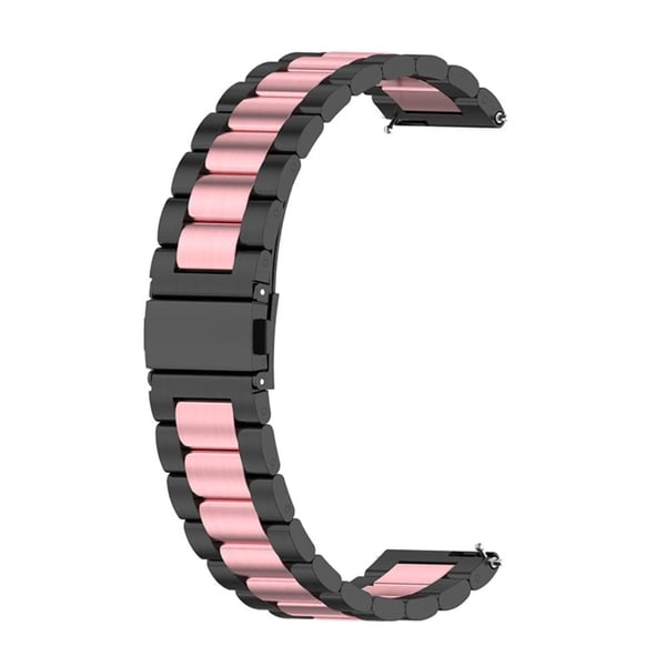 22 mm Huawei Watch GT Runner / GT 3 46 mm trippel perleklokkerem i rustfritt stål - Svart / Rosa / Svart