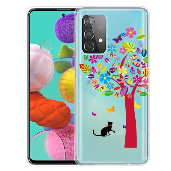 Deco Samsung Galaxy A33 5G Etui - Katt og Fargerik Tre Deco Samsung Galaxy A33 5G Etui - Katt og Fargerik Tre