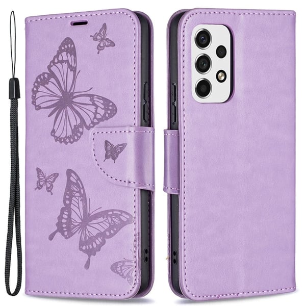 Butterfly Samsung Galaxy A53 5G Flip Etui - Lilla
