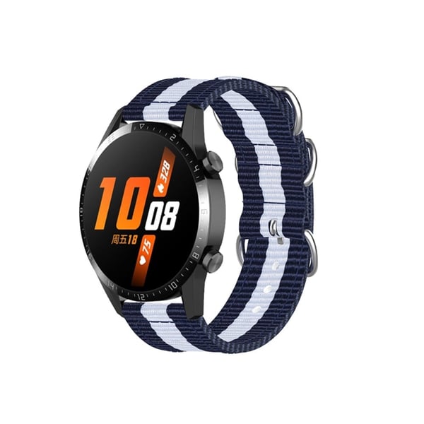 22 mm Huawei Watch GT Runner / GT 3 46 mm nylonklokkerem - Blå / Hvit / Blå