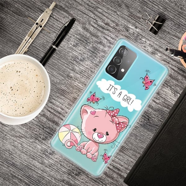 Deco Samsung Galaxy A73 Etui - Rosa Katt