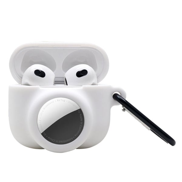 AirPods 3 / AirTag 2-in-1 silikonisuojus - Valkoinen
