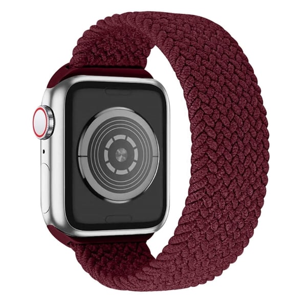 Apple Watch (45 mm) elastisk klokkerem - Mørkerød / Størrelse: S