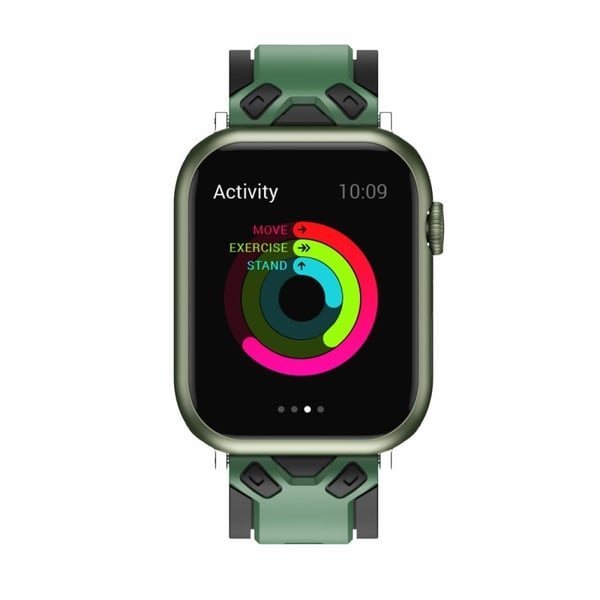 Apple Watch (41mm) värillinen silikoninen ranneke - Armeijan Vihreä / Musta