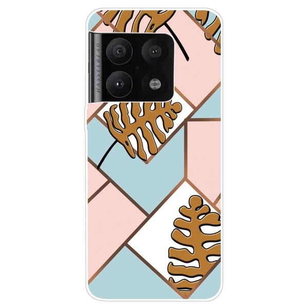 Marble OnePlus 10 Pro Etui - Toon Leaves i Pink og Blå
