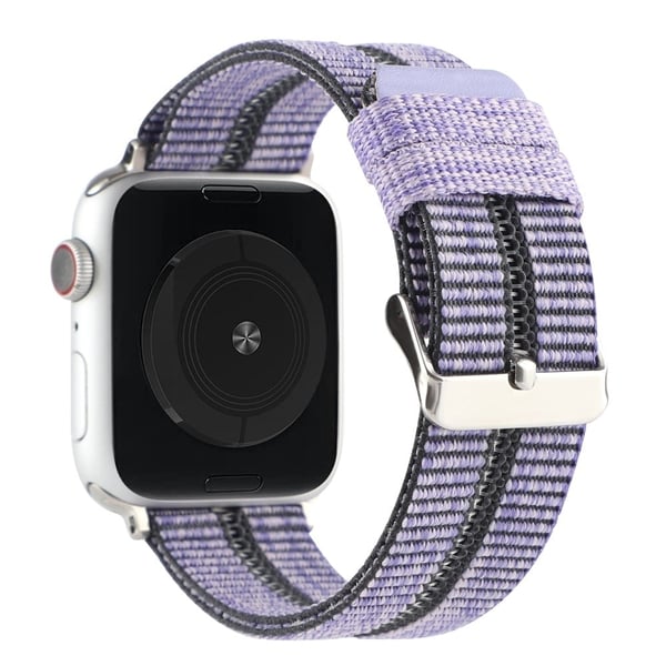 Apple Watch (41 mm) nylonklokkerem med striper - Lilla