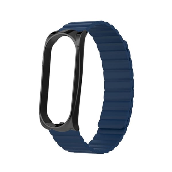 Xiaomi Mi Smart Band 6 / 5 silikonklokkerem med integrert deksel - Mørkeblå