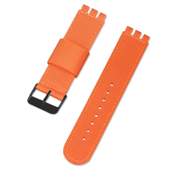 17 mm universal klokkerem i nylon + lerret med svart spenne - Oransje