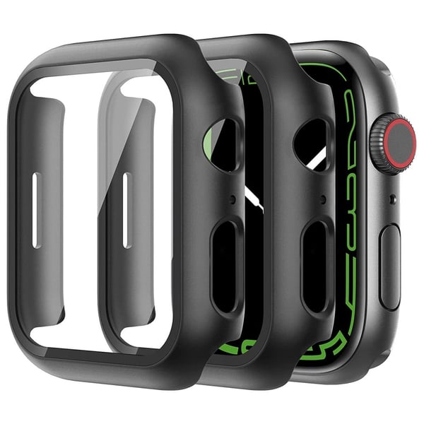 2 stk Apple Watch (41 mm) deksel med herdet glass - Svart