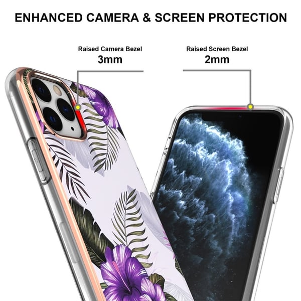 Marble design iPhone 11 Pro cover - Lilla Blomster