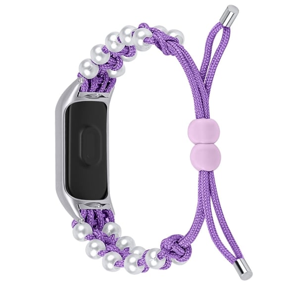 Xiaomi Mi Smart Band 4 / 3 perle dekor flettet klokkerem - Lilla