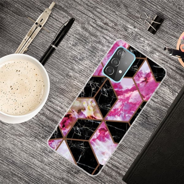 Marble Samsung Galaxy A33 5G Etui - Sort og Rose Marmor