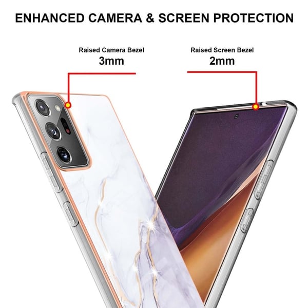 Marble Samsung Galaxy Note 20 Ultra Etui - Hvit Klinkekule Haze