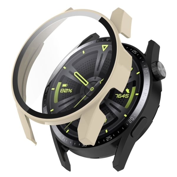 Huawei Watch GT 3 (46 mm) TPU-ramme + skjermbeskytter i herdet glass - Elfenben