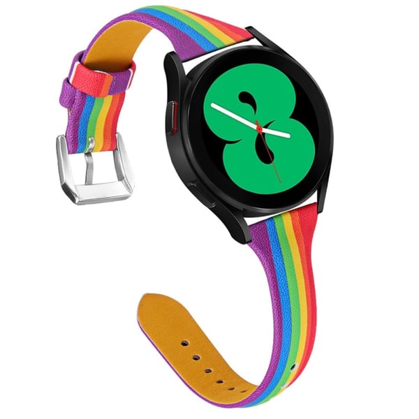 Unikt mønster i ekte okseskinn til Samsung Galaxy Watch - Regnbue