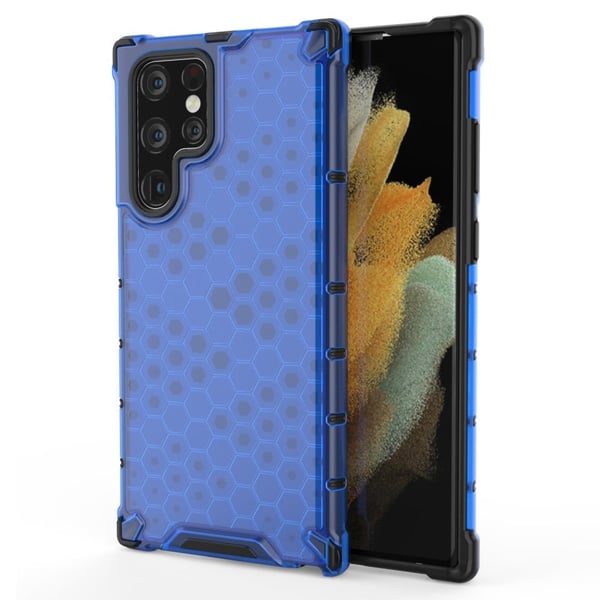 Bofink Honeycomb Samsung Galaxy S22 Ultra Etui - Blå
