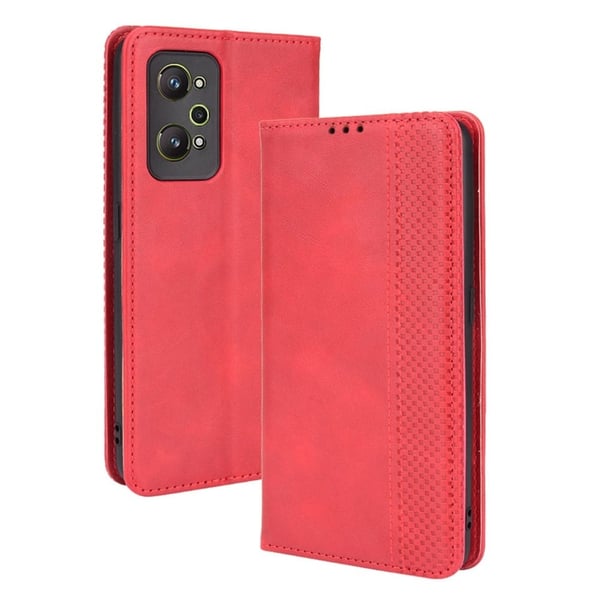 Bofink Vintage Realme GT Neo2 Læretui - Rød