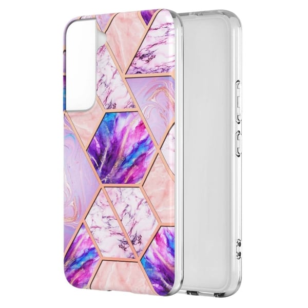 Marble Samsung Galaxy S22 Etui - Lyselilla