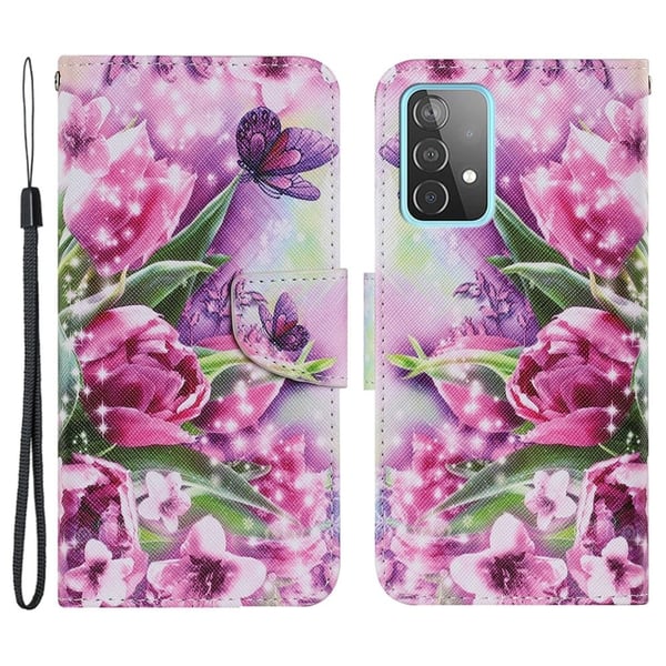 Wonderland Samsung Galaxy A53 5G Flippetui - Rose og Sommerfugl
