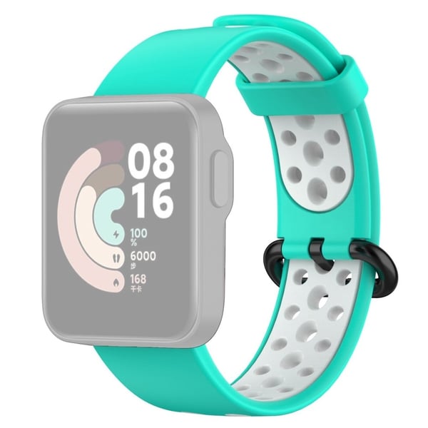 Xiaomi Redmi Watch 2 tofarget klokkerem i silikon - Cyan / Hvit