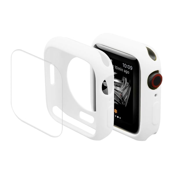 ENKAY Apple Watch (41 mm) TPU-deksel med skjermbeskytter - Hvit