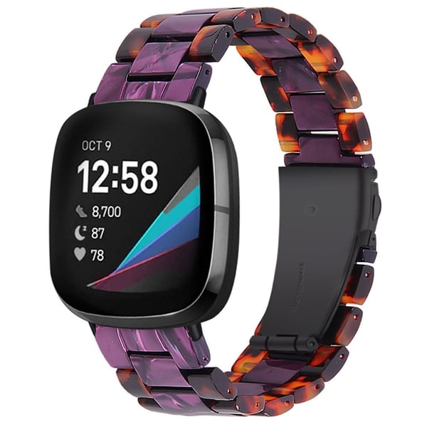 Fitbit Sense / Versa 3 kul klokkerem med perler - Hawksbill / Lilla