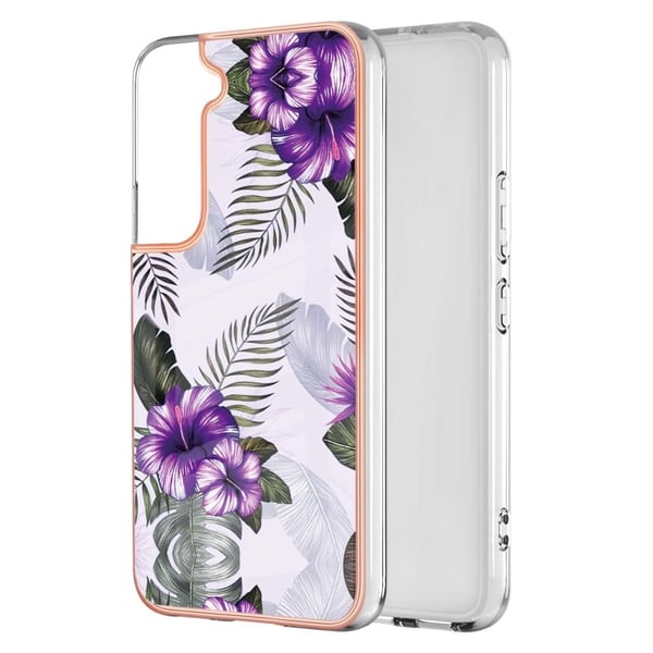 Marble Samsung Galaxy S22 Etui - Lilla Blomster