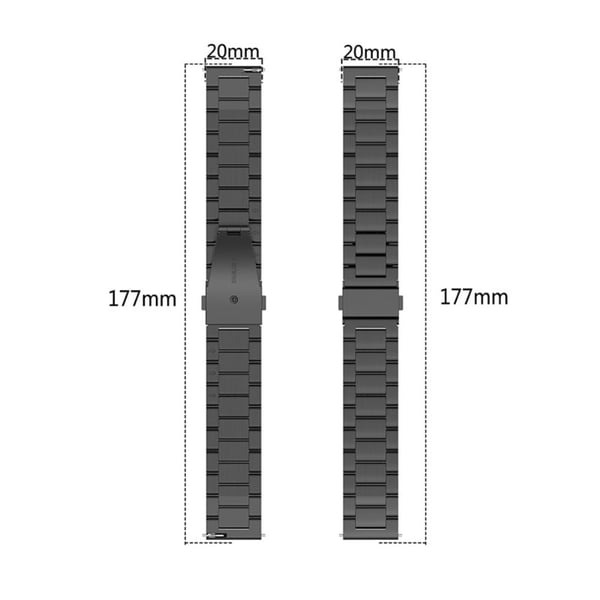 20 mm Huawei Watch GT 3 (42 mm) / GT 2 42 mm 3-brøds klokkerem i rustfritt stål - Sølv