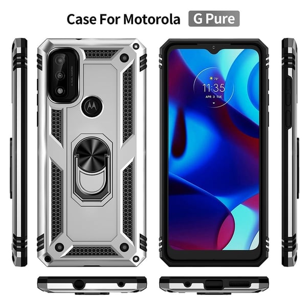 Bofink Combat Motorola G Pure Etui - Sølv