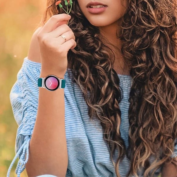 Elastisk strikket klokkerem til Samsung Galaxy Watch - Cyan
