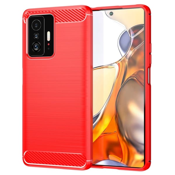Carbon Flex Etui Xiaomi 11T / 11T Pro - Rød Carbon Flex Etui Xiaomi 11T / 11T Pro - Rød