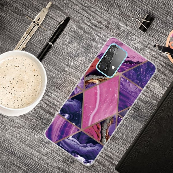 Deco Samsung Galaxy A73 Etui - Lilla og Rose Klinkekule