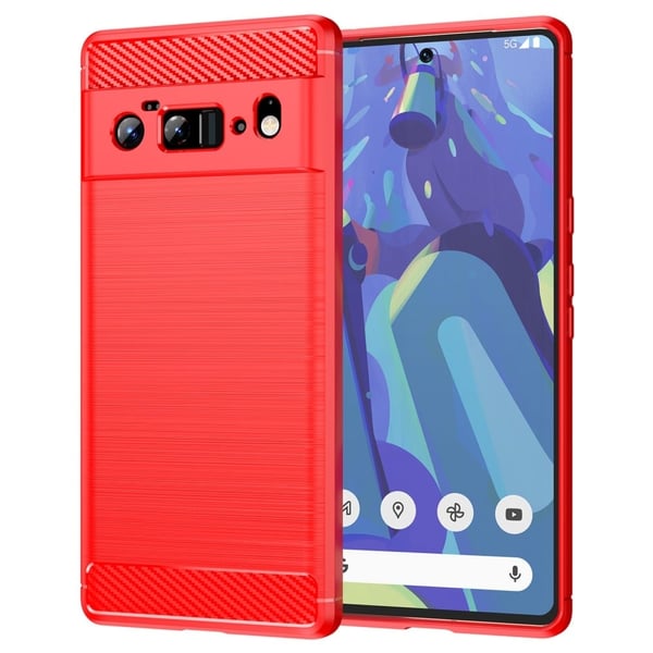 Carbon Flex Etui Google Pixel 6 Pro - Rød