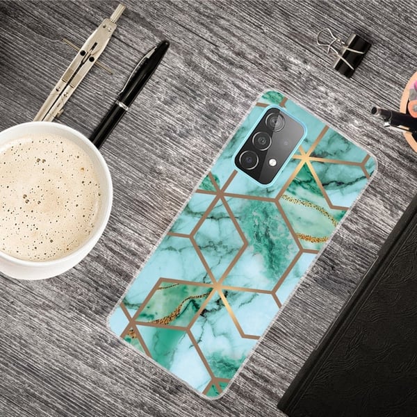 Deco Samsung Galaxy A73 Etui - Smaragd Terning Mønster