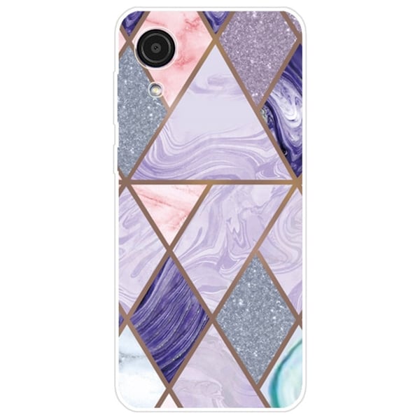 Marble Samsung Galaxy A03 Core Etui - Trekanter og Diamant Klinkekule