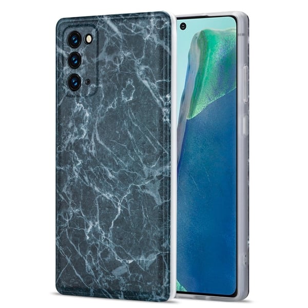 Marble Samsung Galaxy Note 20 5G / Note 20 Etui - Dark Grå Klinkekule