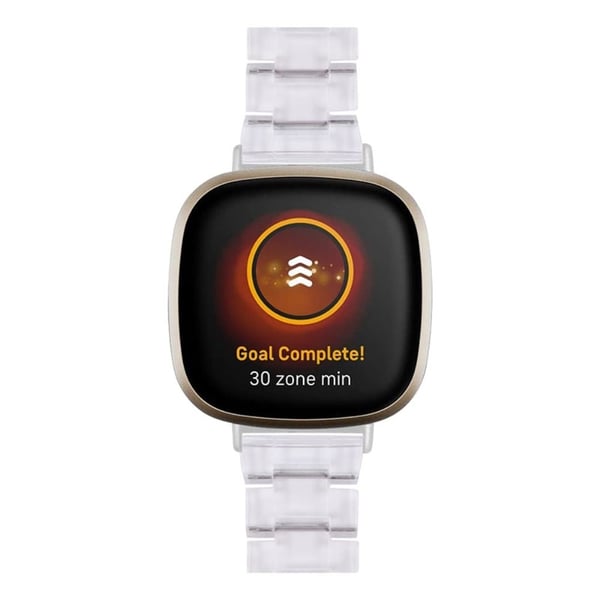 Fitbit Sense / Versa 3 urrem med resinperler - Transparent